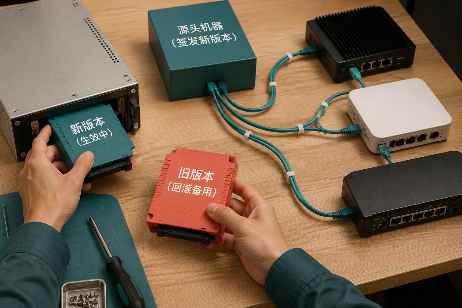 同一台服务器既要续期又要躲端口封禁:HTTP-01 和 DNS-01 到底选哪个:a new certificate version moving from its source to several edge appliances while the previous working version remains ready for rollback