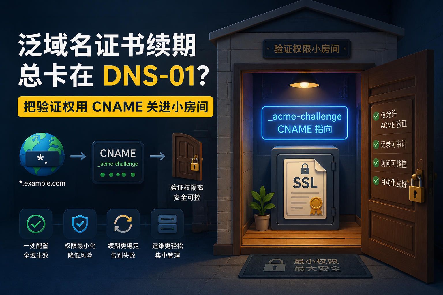 泛域名证书续期总卡在 DNS-01?把验证权用 CNAME 关进小房间 illustration 5