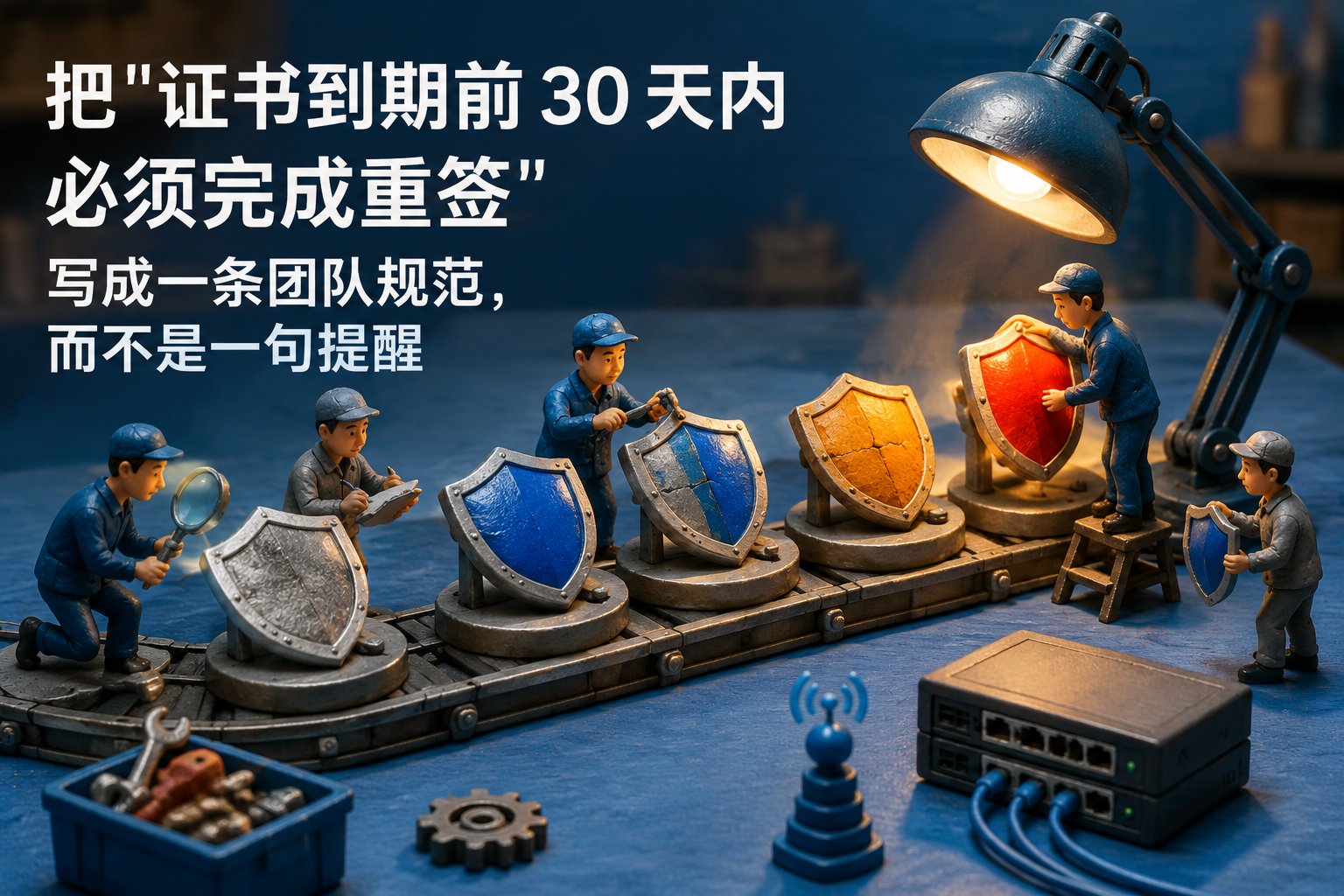 把"证书到期前 30 天内必须完成重签"写成一条团队规范,而不是一句提醒