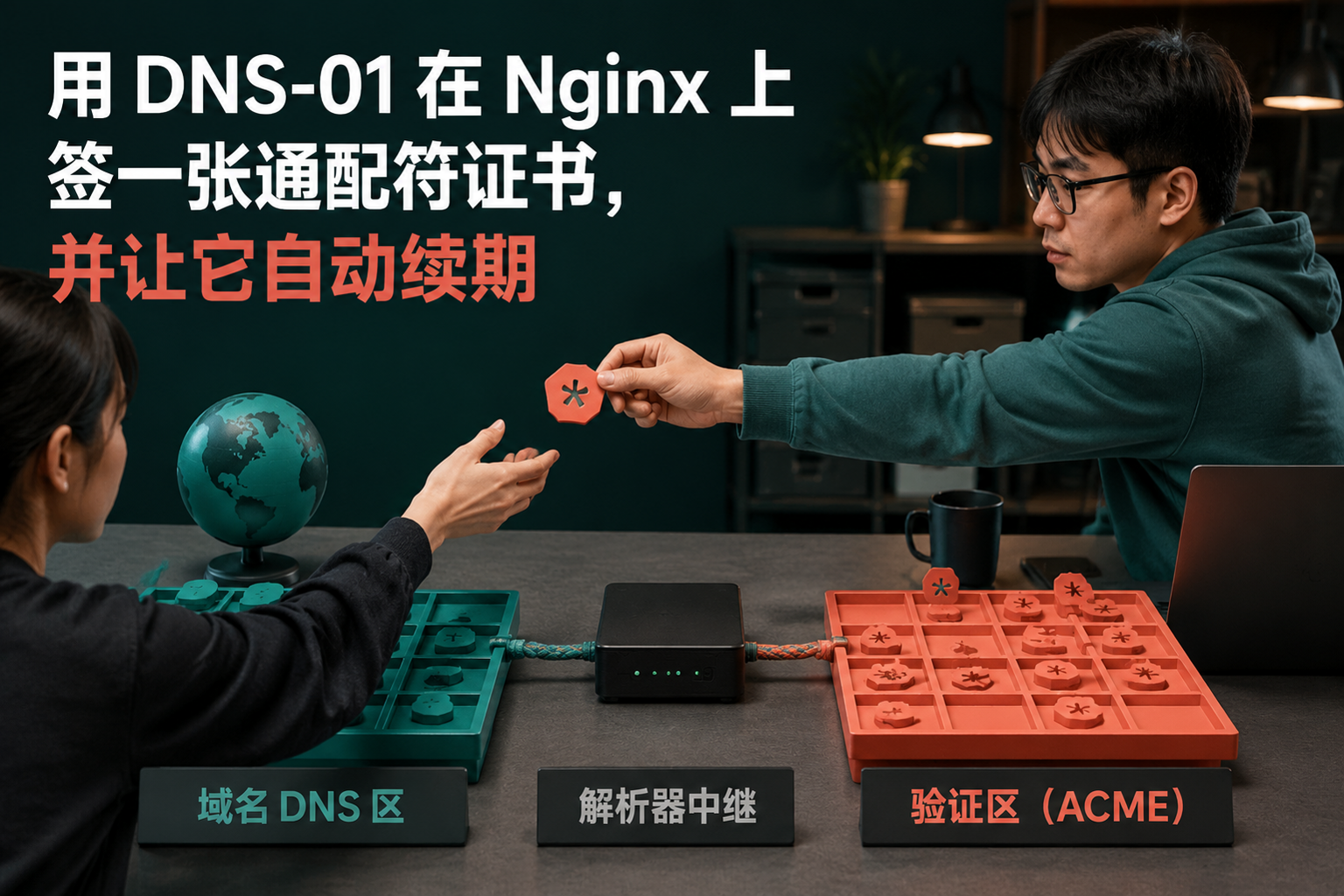 用 DNS-01 在 Nginx 上签一张通配符证书,并让它自动续期